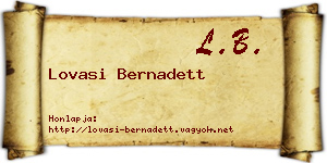 Lovasi Bernadett névjegykártya