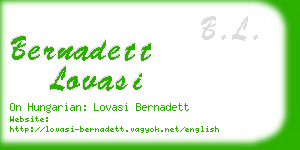 bernadett lovasi business card